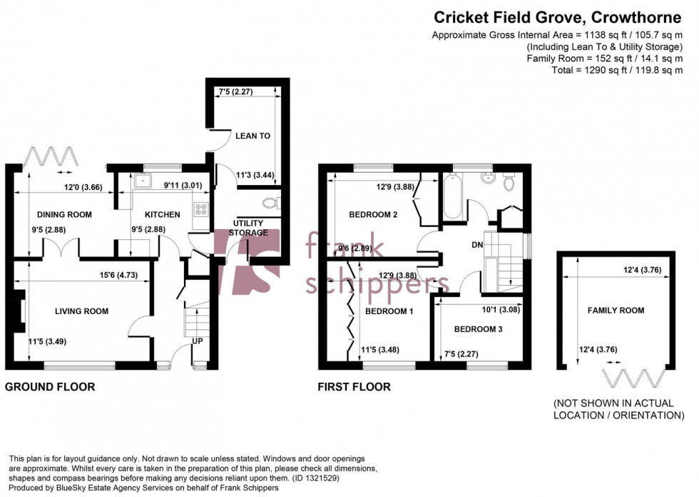 Floorplan for Cricket Field Grove, Crowthorne, Berkshire RG45 7ES