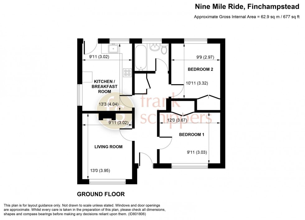 Floorplan for Nine Mile Ride, Finchampstead, Wokingham, RG40 3NS