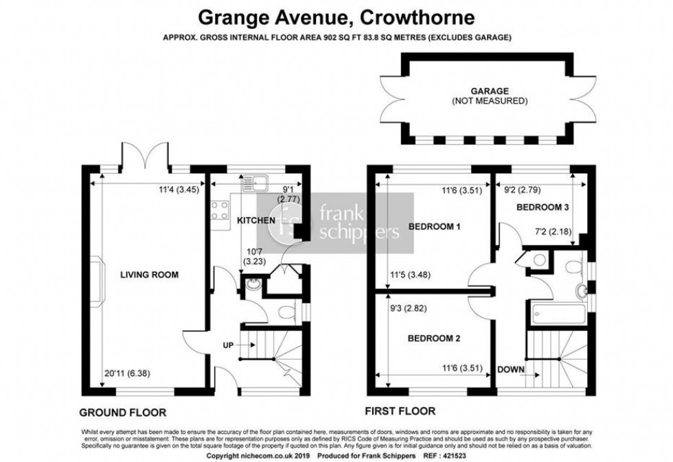 Floorplan for Grange Avenue, Crowthorne, Berkshire