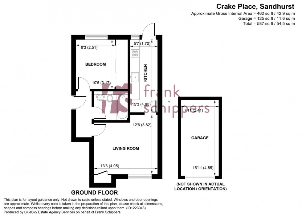 Floorplan for Crake Place, College Town, Sandhurst, Berkshire