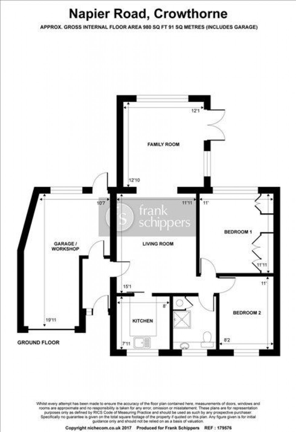 Floorplan for Napier Road, Crowthorne, Berkshire, RG45 7EJ