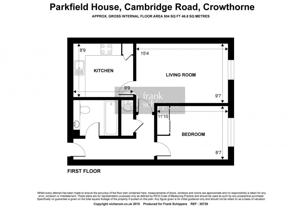 Floorplan for Parkfield House, Cambridge Road, Crowthorne, Berkshire