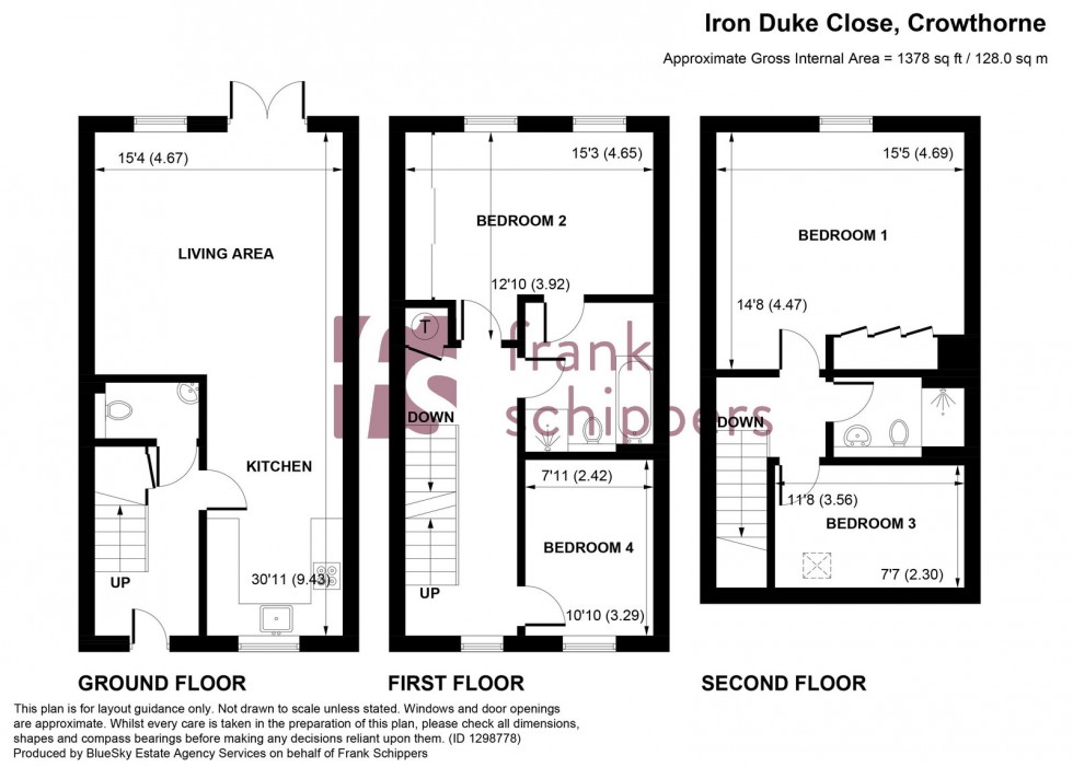 Floorplan for Iron Duke Close, Crowthorne, Berkshire