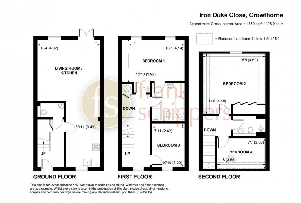 Floorplan for Iron Duke Close, Crowthorne, Berkshire