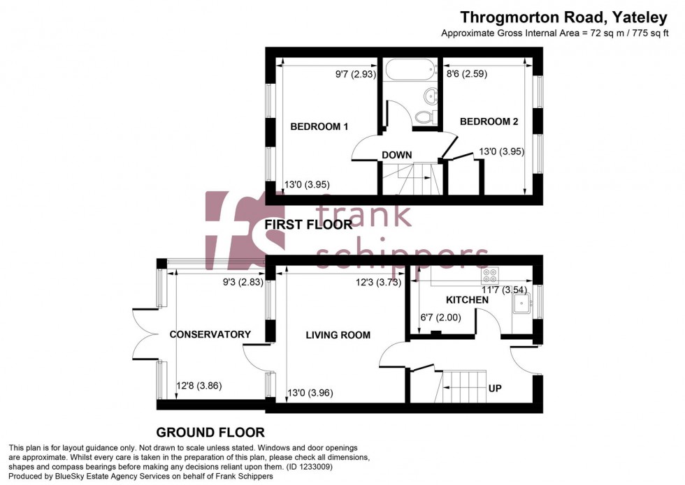 Floorplan for Throgmorton Road, Yateley, Hampshire, GU46 6FA