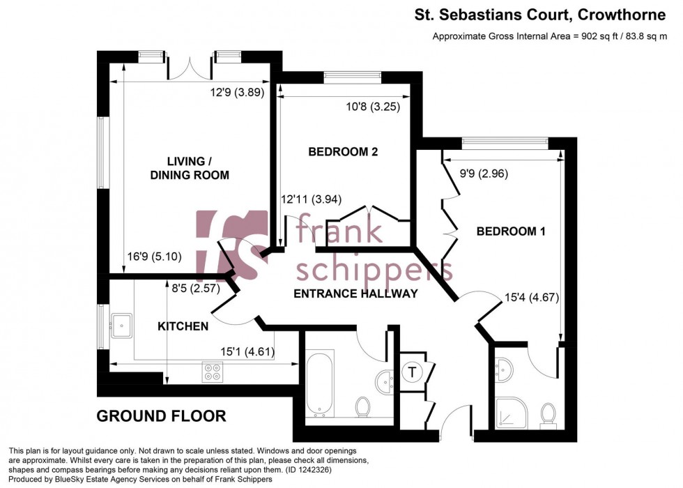 Floorplan for St Sebastians Court, Nine Mile Ride, Wokingham, Berkshire