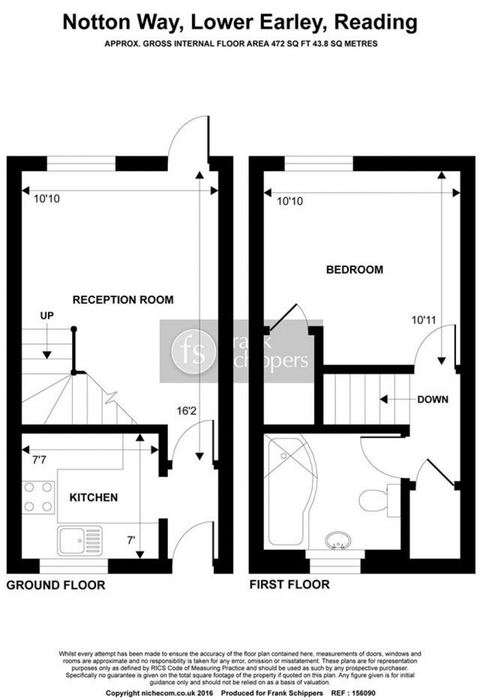 Floorplan for Notton Way, Lower Earley, Reading, Berkshire, RG6 4AJ