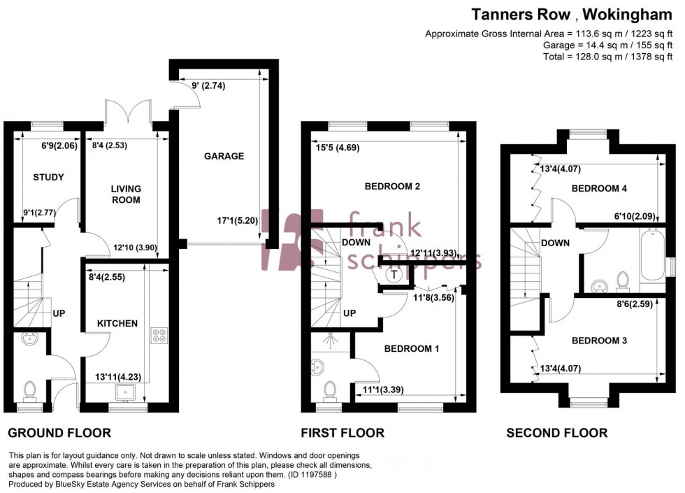 Floorplan for Tanners Row, Wokingham, Berkshire, RG41 4EL