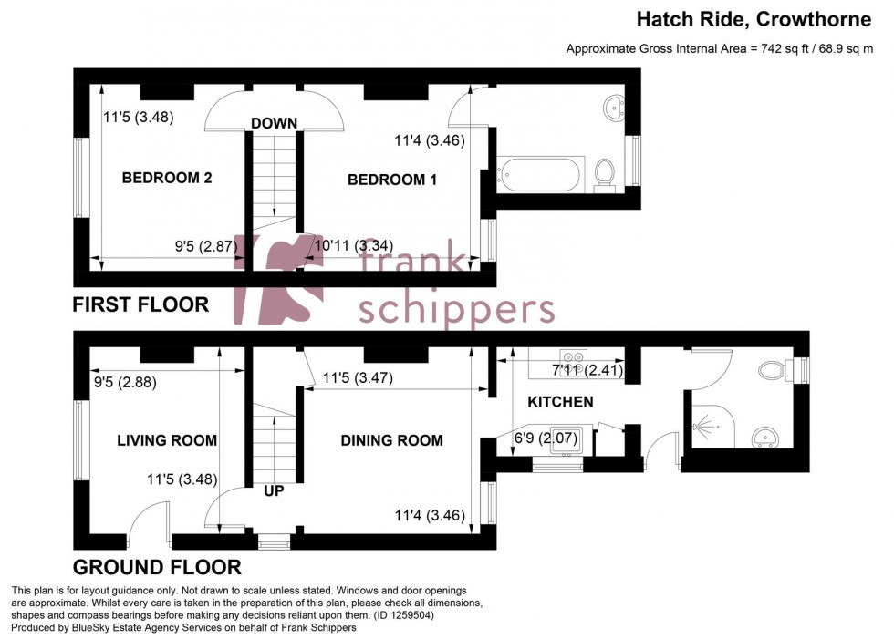 Floorplan for Hatch Ride, Crowthorne, Berkshire, RG45 6LF