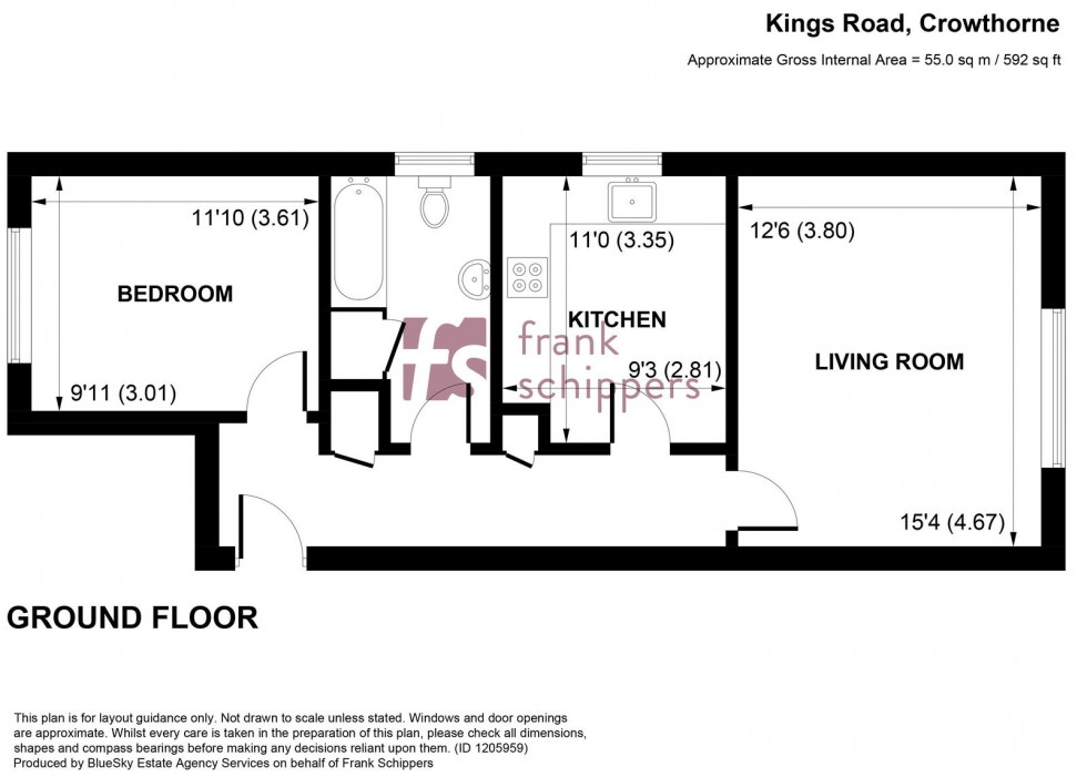 Floorplan for 20 Kings Road, Crowthorne, Berkshire, RG45 7AE