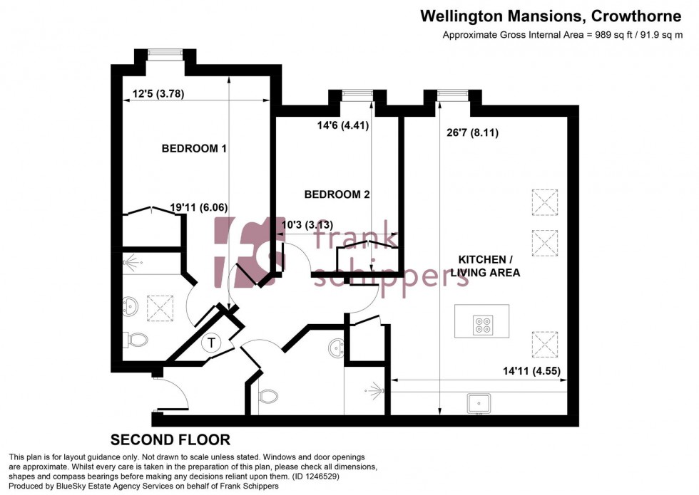Floorplan for Ardwell Close, Crowthorne, Berkshire, RG45 6AG