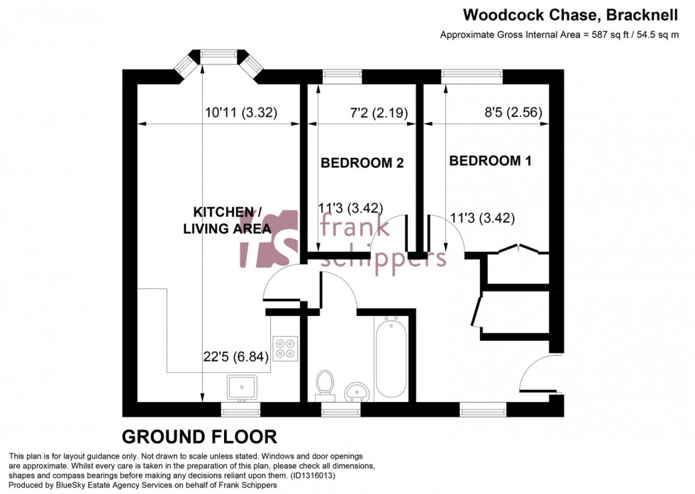 Floorplan for Woodcock Chase, Bracknell, RG12 8AY
