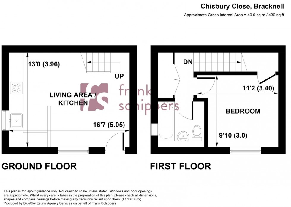 Floorplan for Chisbury Close, Bracknell, RG12 0SF