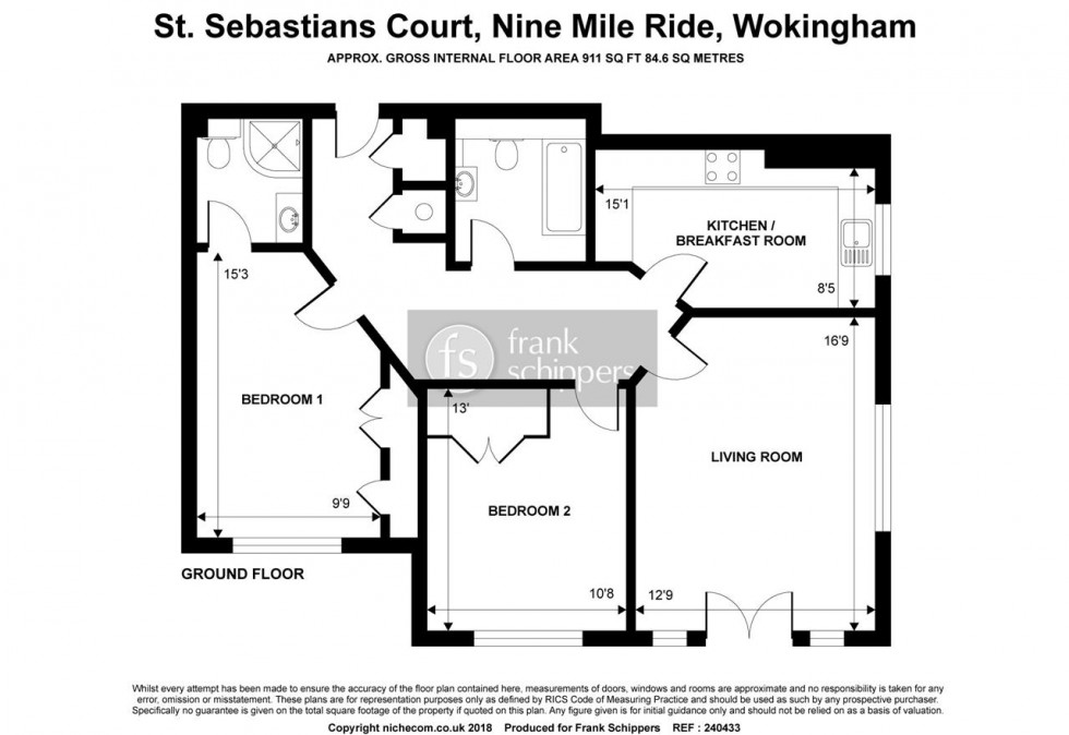 Floorplan for St. Sebastians Court, Nine Mile Ride, Wokingham