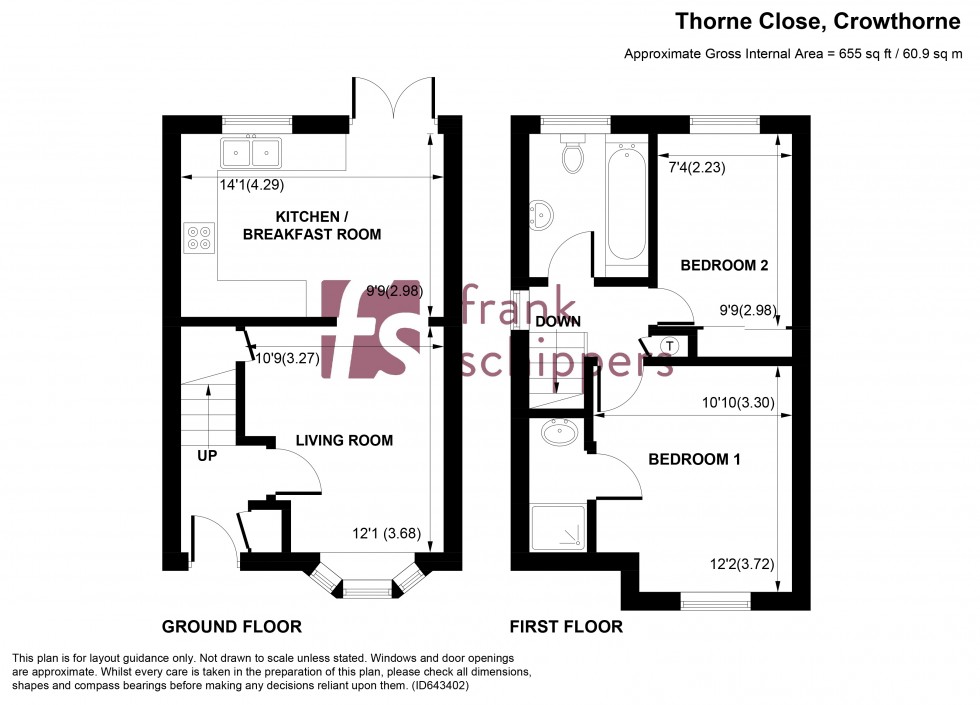 Floorplan for Thorne Close, Pine Ridge, Crowthorne