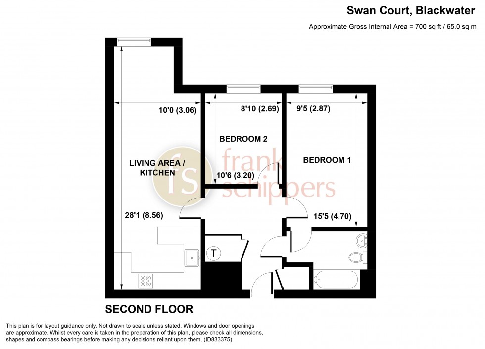 Floorplan for Swan Court, Toad Lane, Blackwater, Camberley