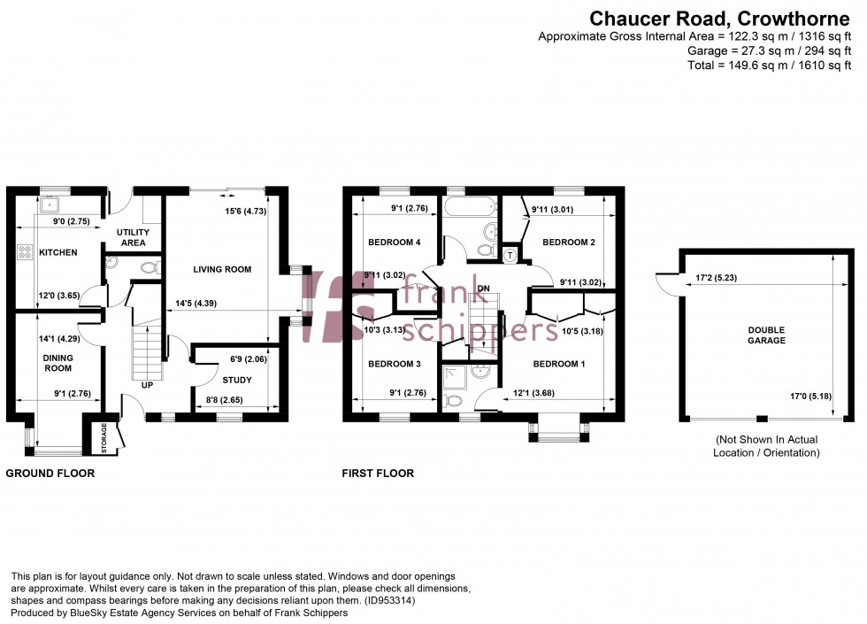 Floorplan for Chaucer Road, Crowthorne
