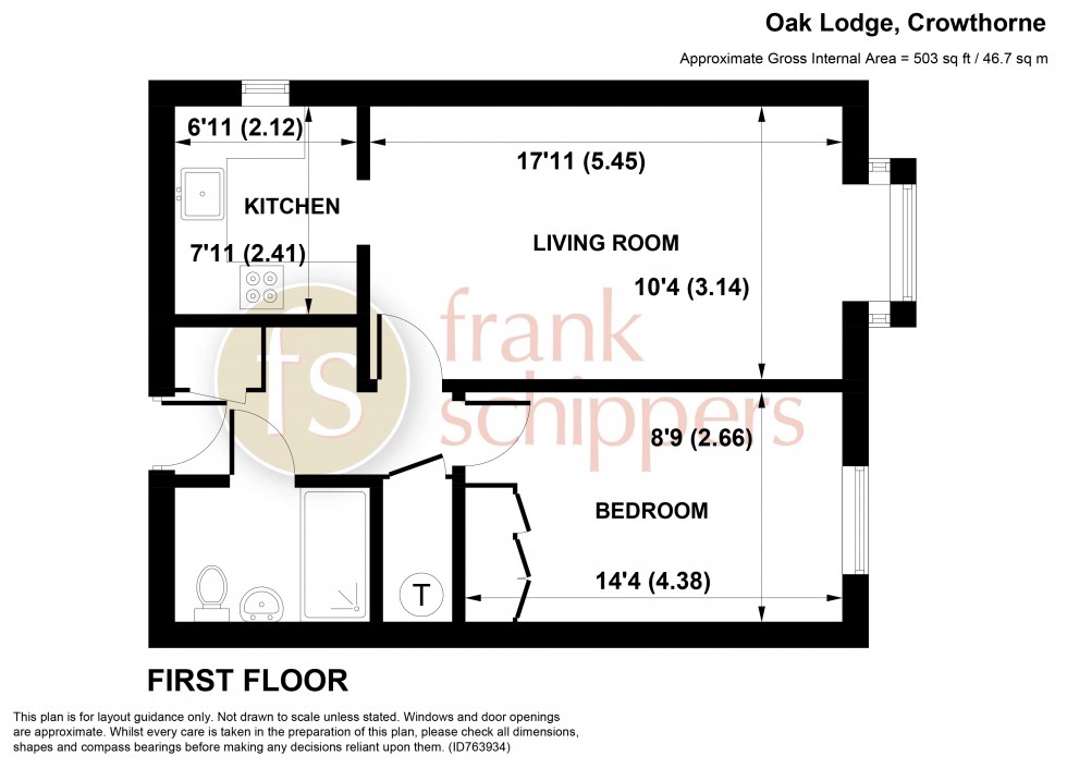 Floorplan for Oak Lodge, New Road, Crowthorne