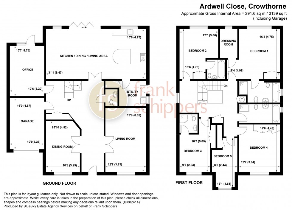 Floorplan for Ardwell Close, Crowthorne