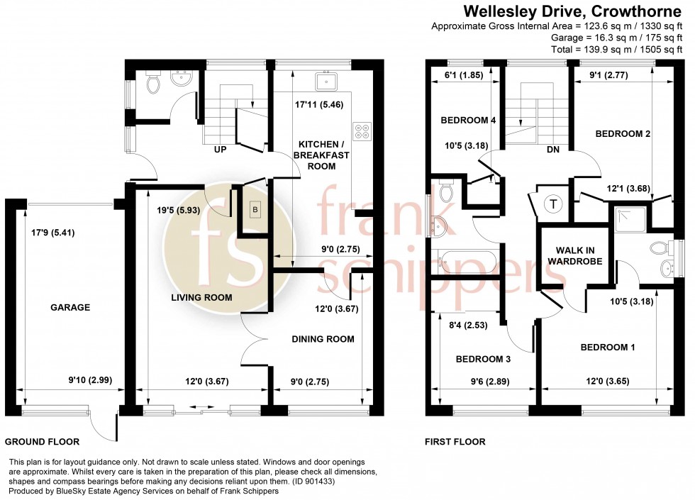 Floorplan for Wellesley Drive, Crowthorne