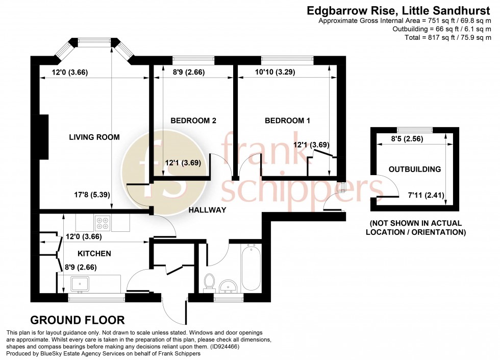 Floorplan for Edgbarrow Rise, Sandhurst