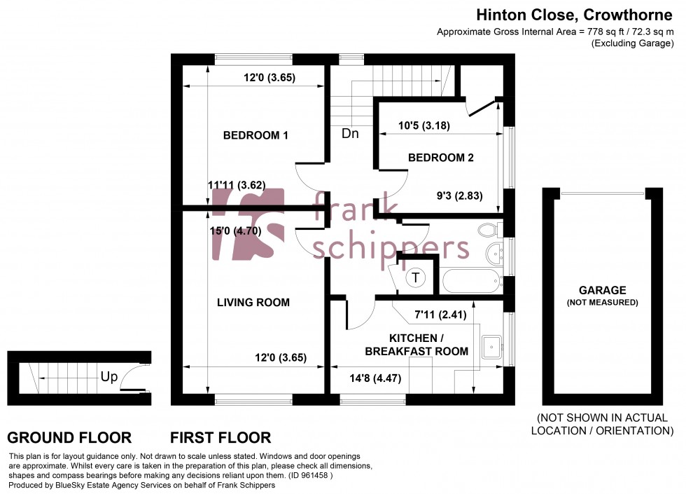 Floorplan for Hinton Close, Crowthorne