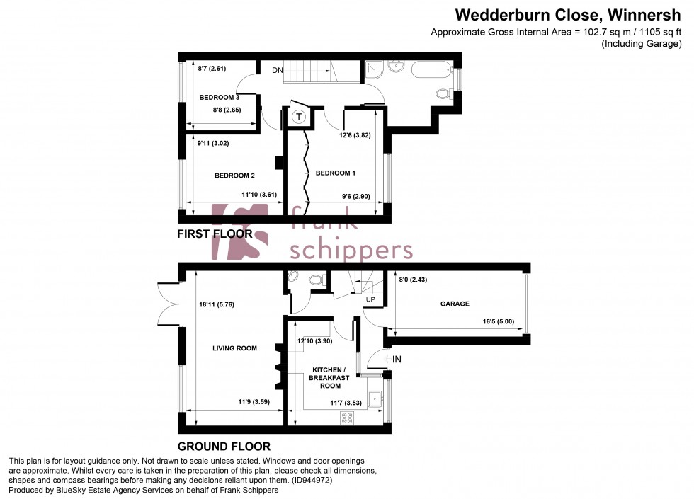 Floorplan for Wedderburn Close, Winnersh, Wokingham