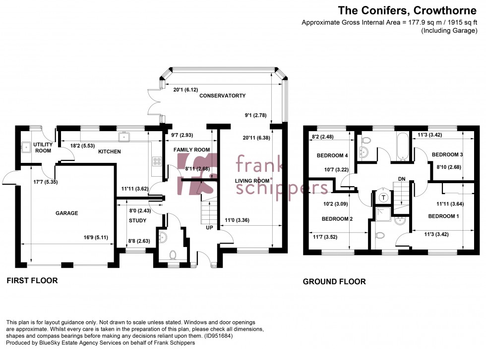 Floorplan for The Conifers, Pine Ridge, Crowthorne