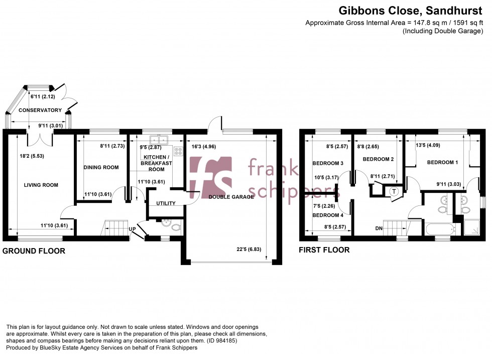 Floorplan for Gibbons Close, Sandhurst