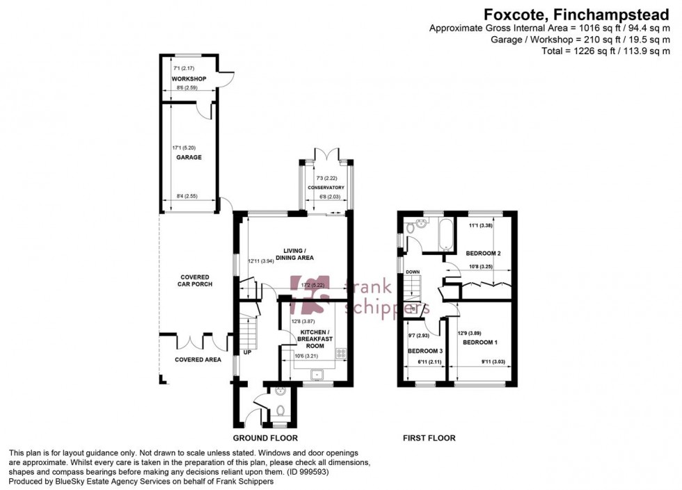 Floorplan for Foxcote, Finchampstead, Wokingham