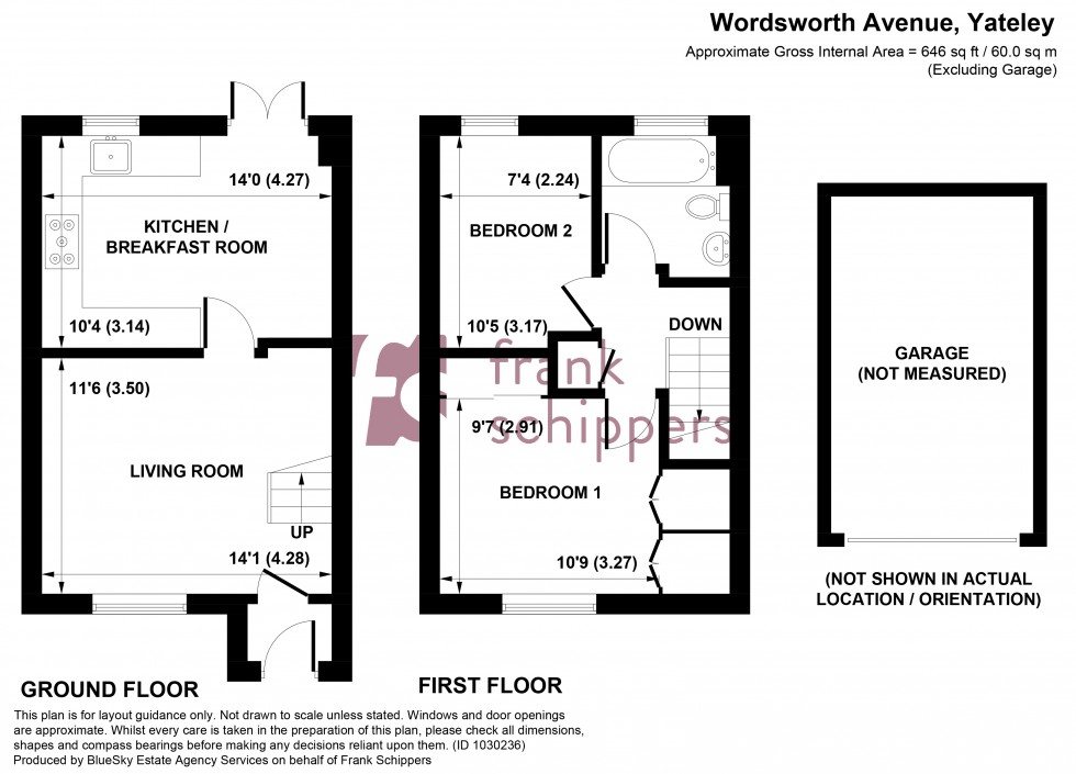 Floorplan for Wordsworth Avenue, Yateley