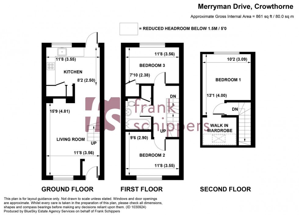 Floorplan for Merryman Drive, Heathlake Park, Crowthorne