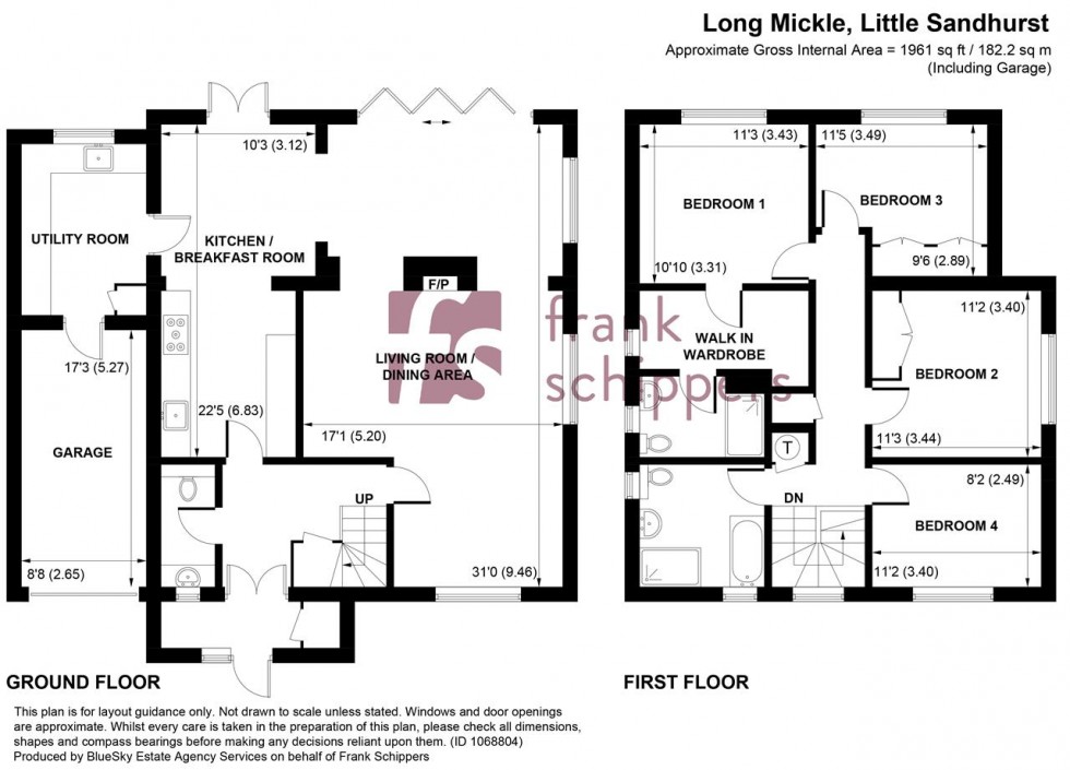 Floorplan for Long Mickle, Sandhurst