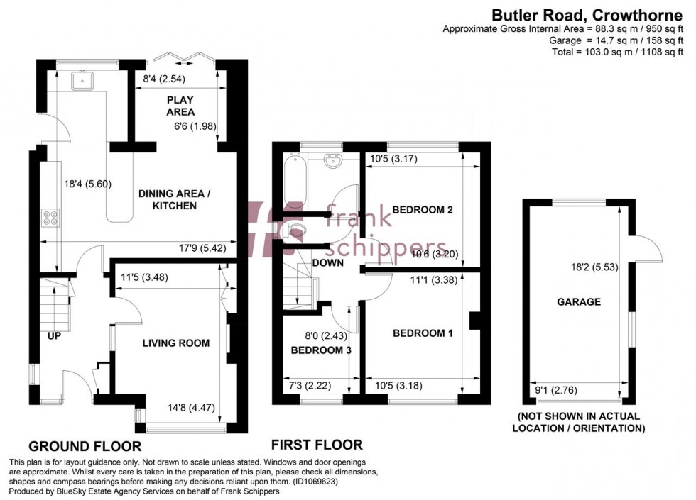 Floorplan for Butler Road, Crowthorne